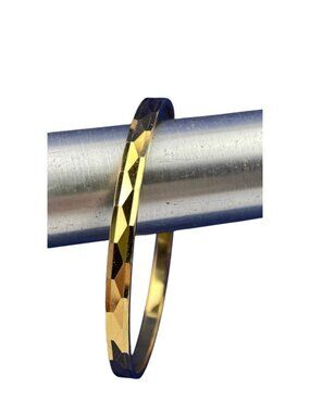 Monet Bangle Bracelet Gold-Tone Faceted  Slip-On 2.5" Diameter